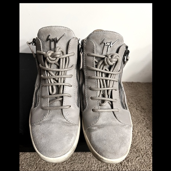 Giuseppe Zanotti Suede Colorblock Pattern Sneakers Grey - Picture 2 of 3